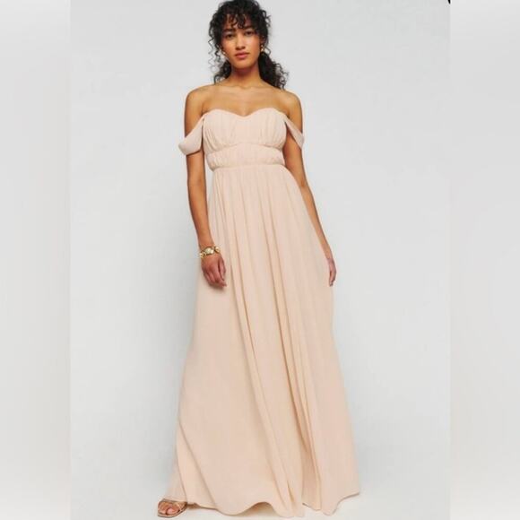 Reformation Dresses & Skirts - Reformation Jayde Dress Size 8P Prosecco NWT Bridesmaid Maxi Formal Evening